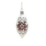 White & Red Snowflake Spire Small