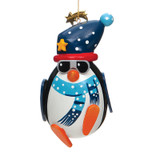Winter Funny Penguin Wood Ornament