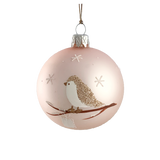 Pink Ornament with Bird on Twig