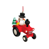 Snowman on Tractor