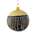 Blue Ball with Gold Glitter Dots