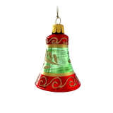 Red & Green with Gold Glitter Bell