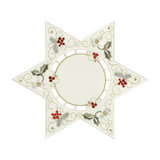 White Poinsettia Star Linen