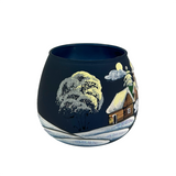 Winter Village Glass Tealight Holder Left