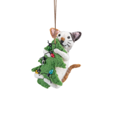 Felt Cat with Christmas Tree