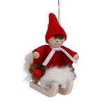 Christmas Gnome on a Sled - Red