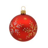 Red Bauble with Glitter Snowflakes