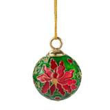 Green Bauble with Poinsettia