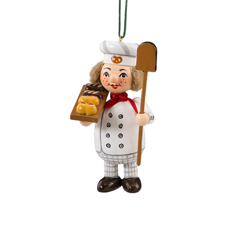 Holzbuddy Baker with Bread Wood Ornament