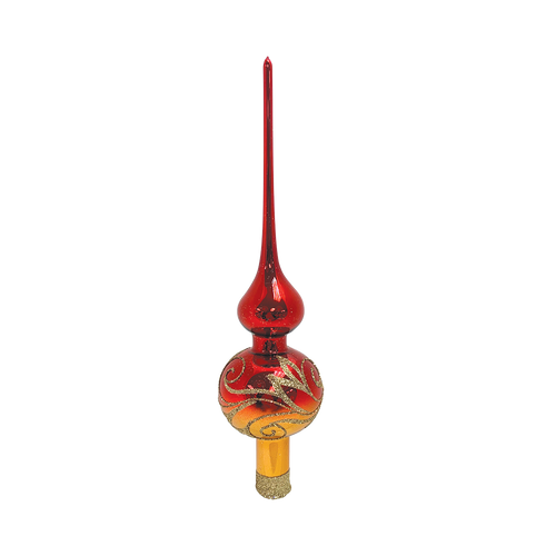 Red and Gold glass tree topper.