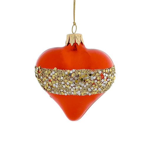 Red with Gold Sequins Heart