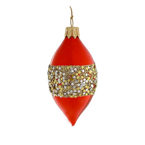 Red with Gold Sequins Spire Small