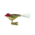 Gold, Red and Green Bird with White Tail