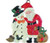 Snowman with Santa Claus Pewter Ornament