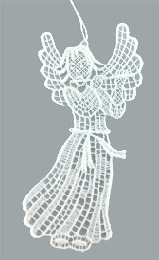 Angel with Flute Linen Ornament