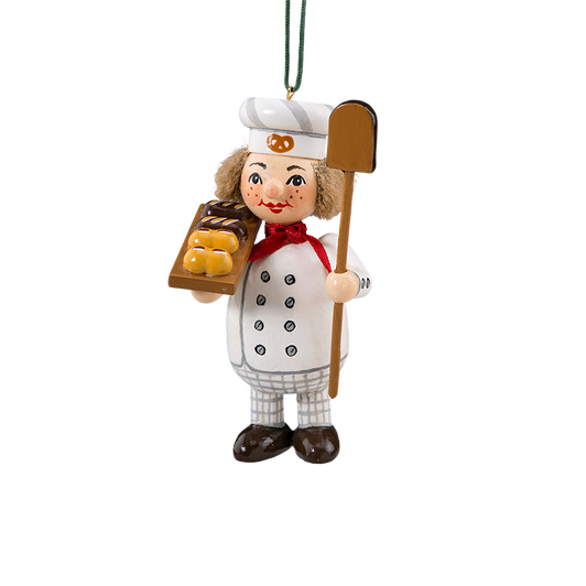 Holzbuddy Baker with Bread Wood Ornament