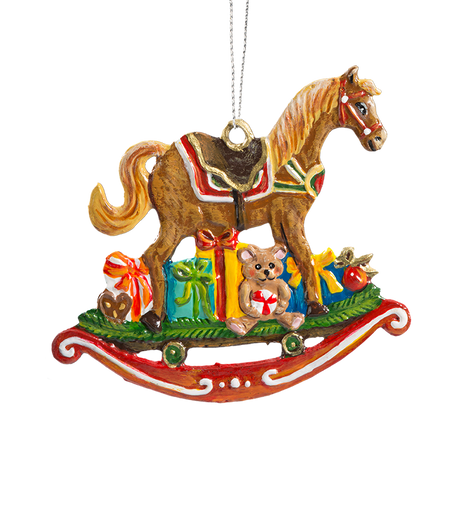 Rocking Horse with Toys Pewter Ornament