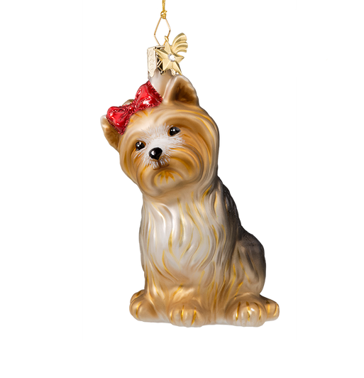 Yorkshire Terrier Glass Ornament