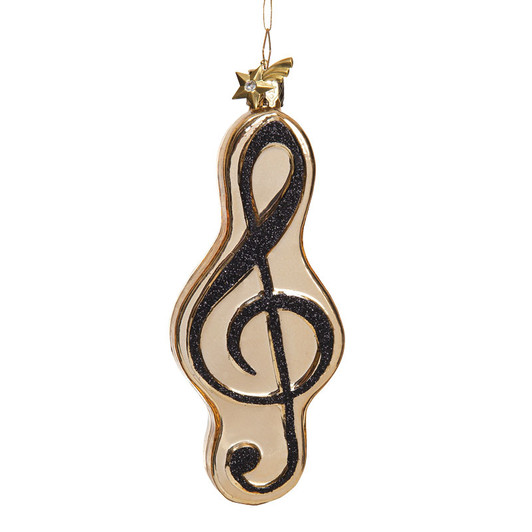 Treble Clef Glass Ornament