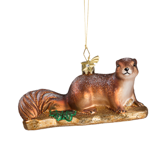Winter Squirrel Glass Ornament