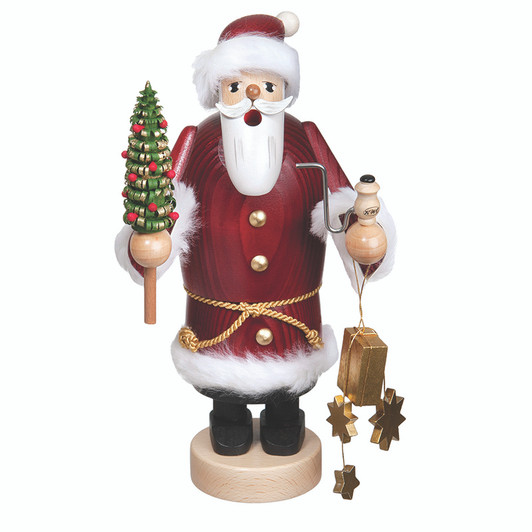 Santa with Gold Stars and Gift Box