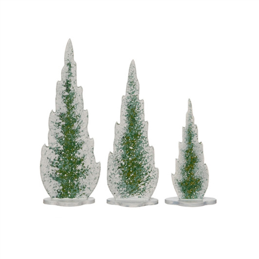 Winter Cypress Trees Set of Three