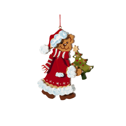 Christmas Teddy with Scarf and Tree