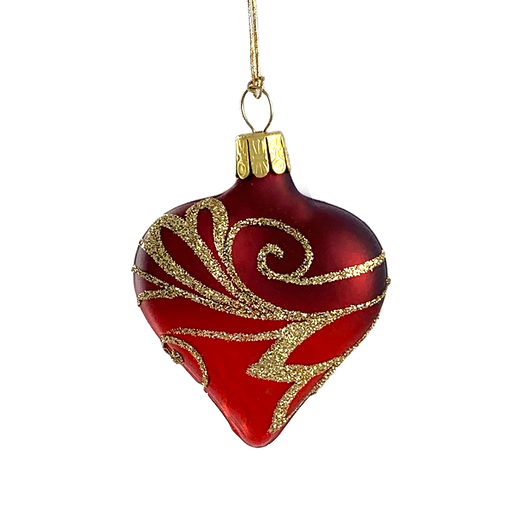 Red with Gold Filigree Heart