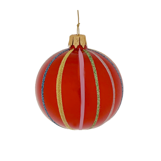 Red Ball with Colorful Stripes