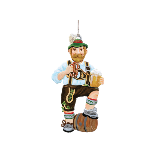 Bavarian Man with Beer & Pretzel