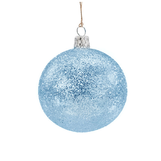 Glass Ornament with Silver Glitter