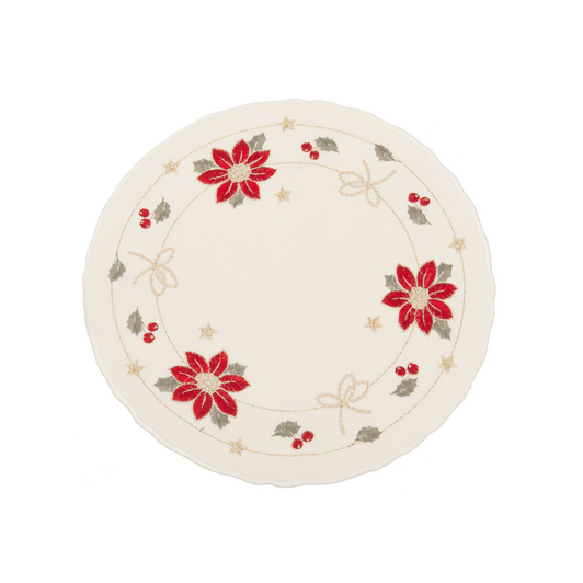 Poinsettia Linen - Round