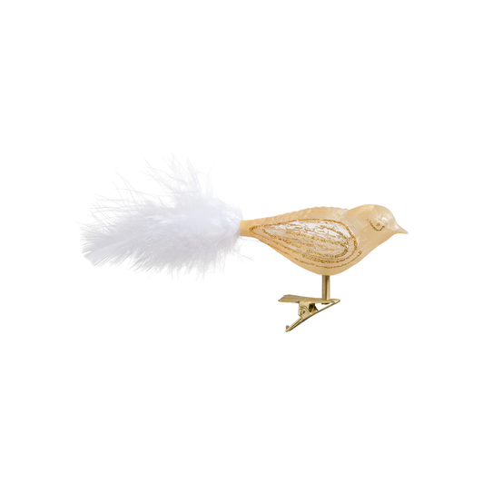 Gold Glitter Glass Bird