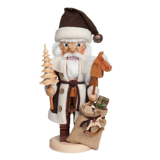 Natural Santa Holding a Tree and Toys