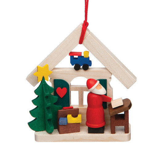 Santa Writing List Wood Ornament