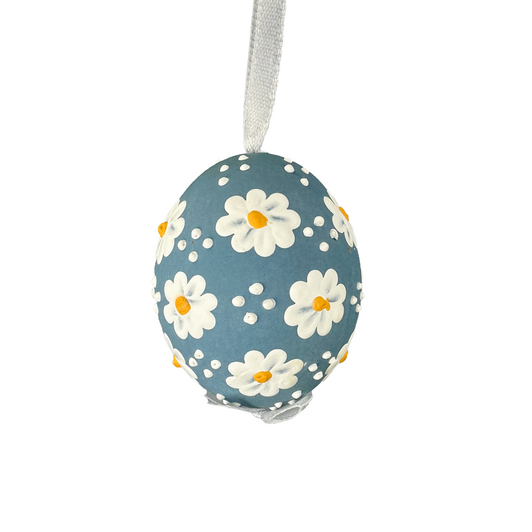 Easter Egg Blue with White Daisies