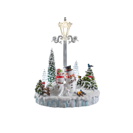 Snowman Couple in Forest, Music Box
