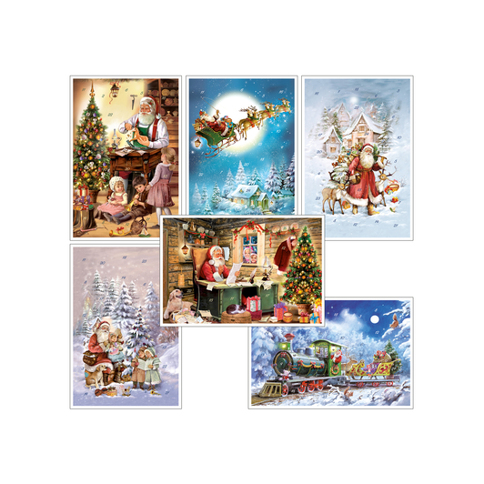 Santa Advent Calendar Cards Variety