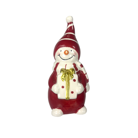 Red & White Ceramic Snowman