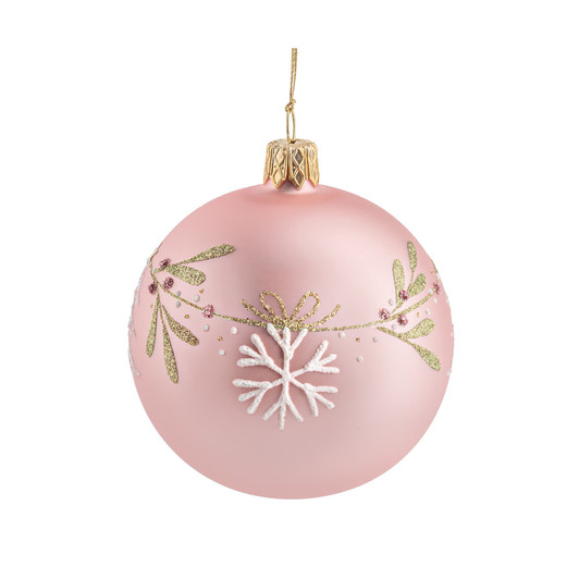 Pink Bauble with Christmas Branch