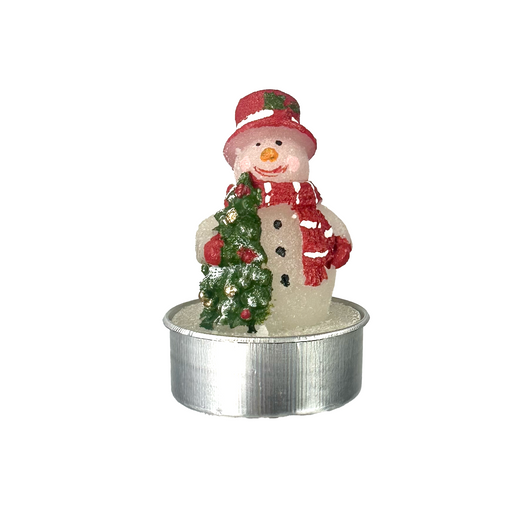Snowman Tealight Candle Front