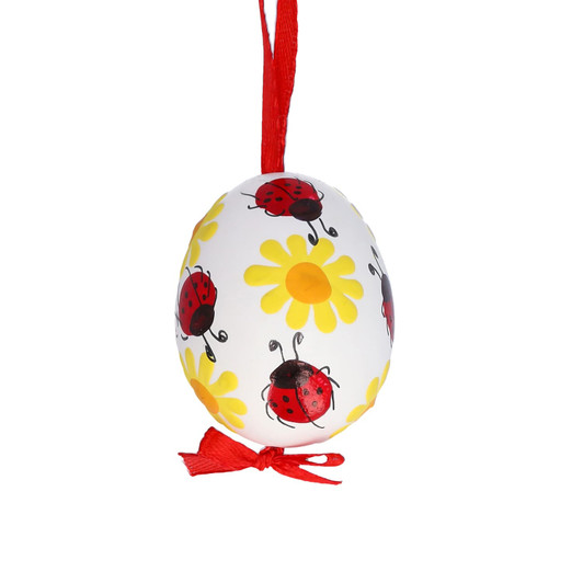Easter Egg with Ladybugs & Flowers