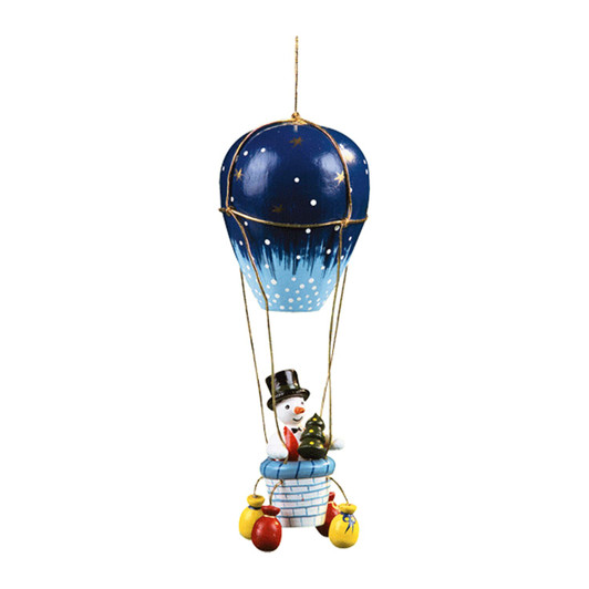 Winter Snowman in Air Balloon