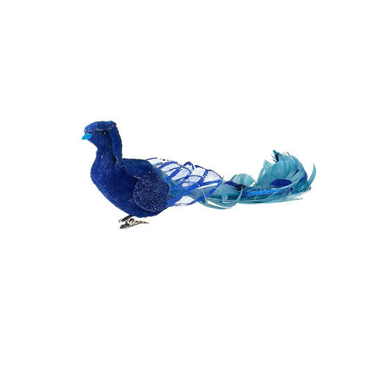 Dark Blue Peacock with Clip