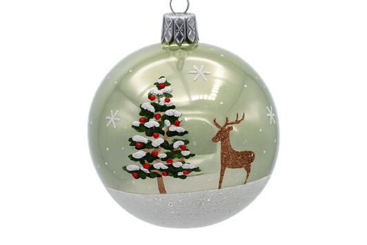 Mint Green Forest with Deer