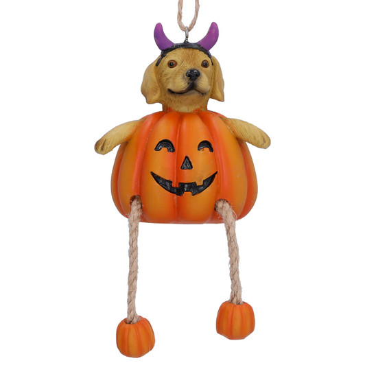 Dog in Pumpkin Ornament