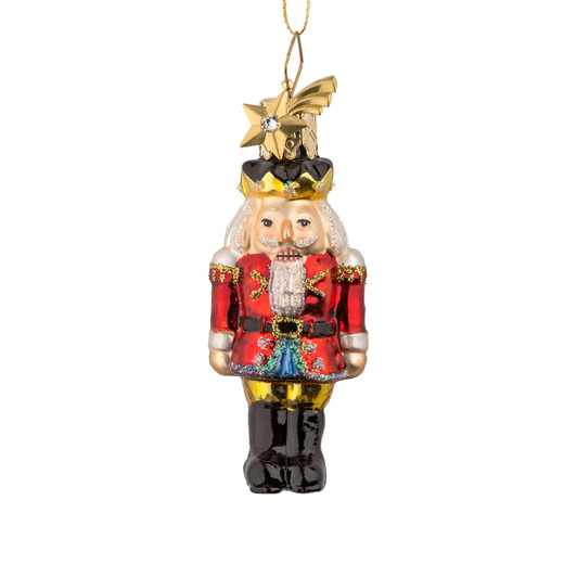 Red Nutcracker, Glass Ornament