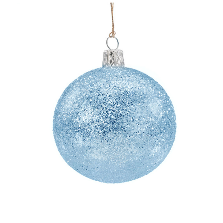 Glass Ornament with Silver Glitter