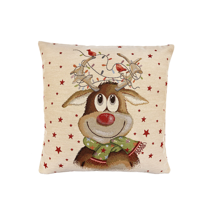 Happy Reindeer Pillow Cover