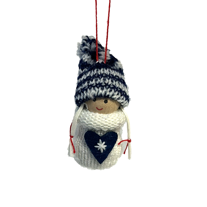 Little Girl in Blue & White